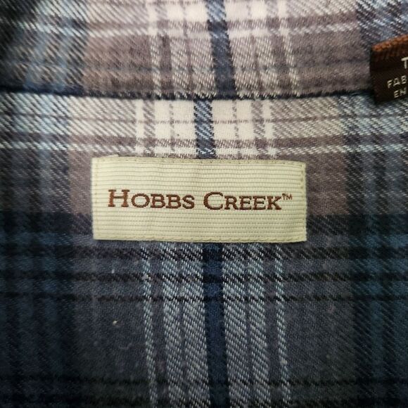 Hobbs Creek Mens Blue Plaid Shirt Button Front Long Sleeve Size XL - Picture 4 of 7